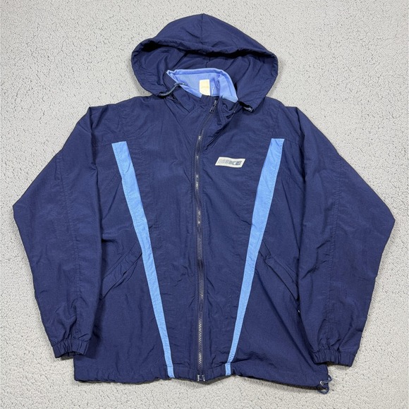 Nike Other - Vintage Nike Jacket Mens Large Blue Hooded Full Zip Windbreaker Colorblock 90s